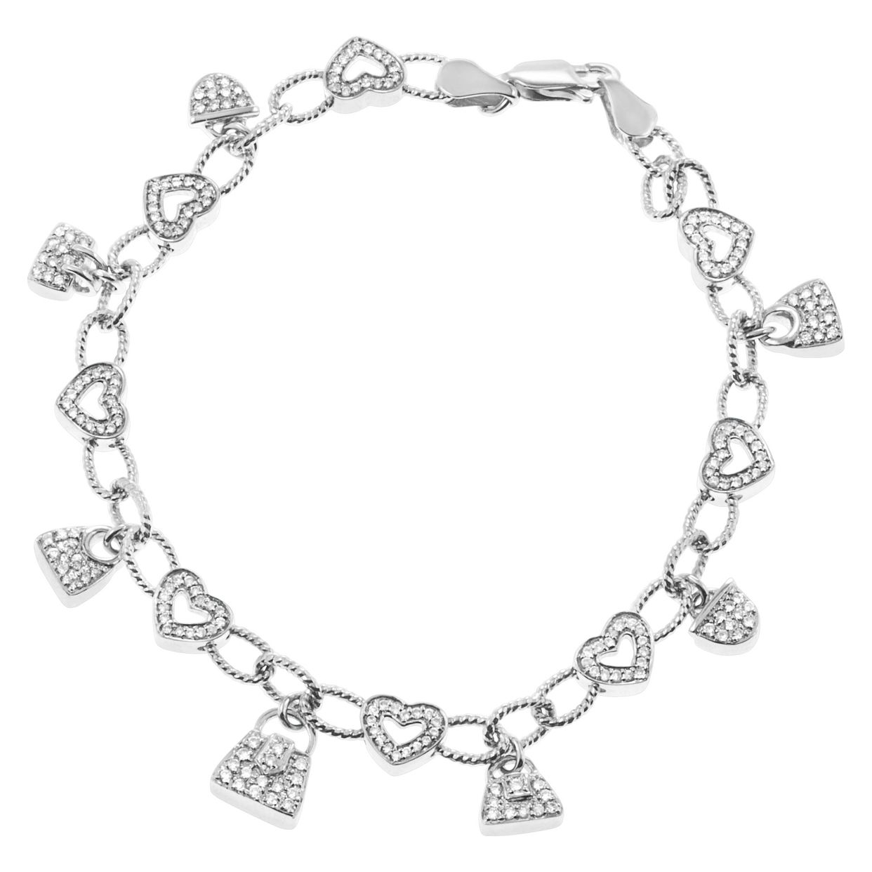 Diamond Hearts White Gold