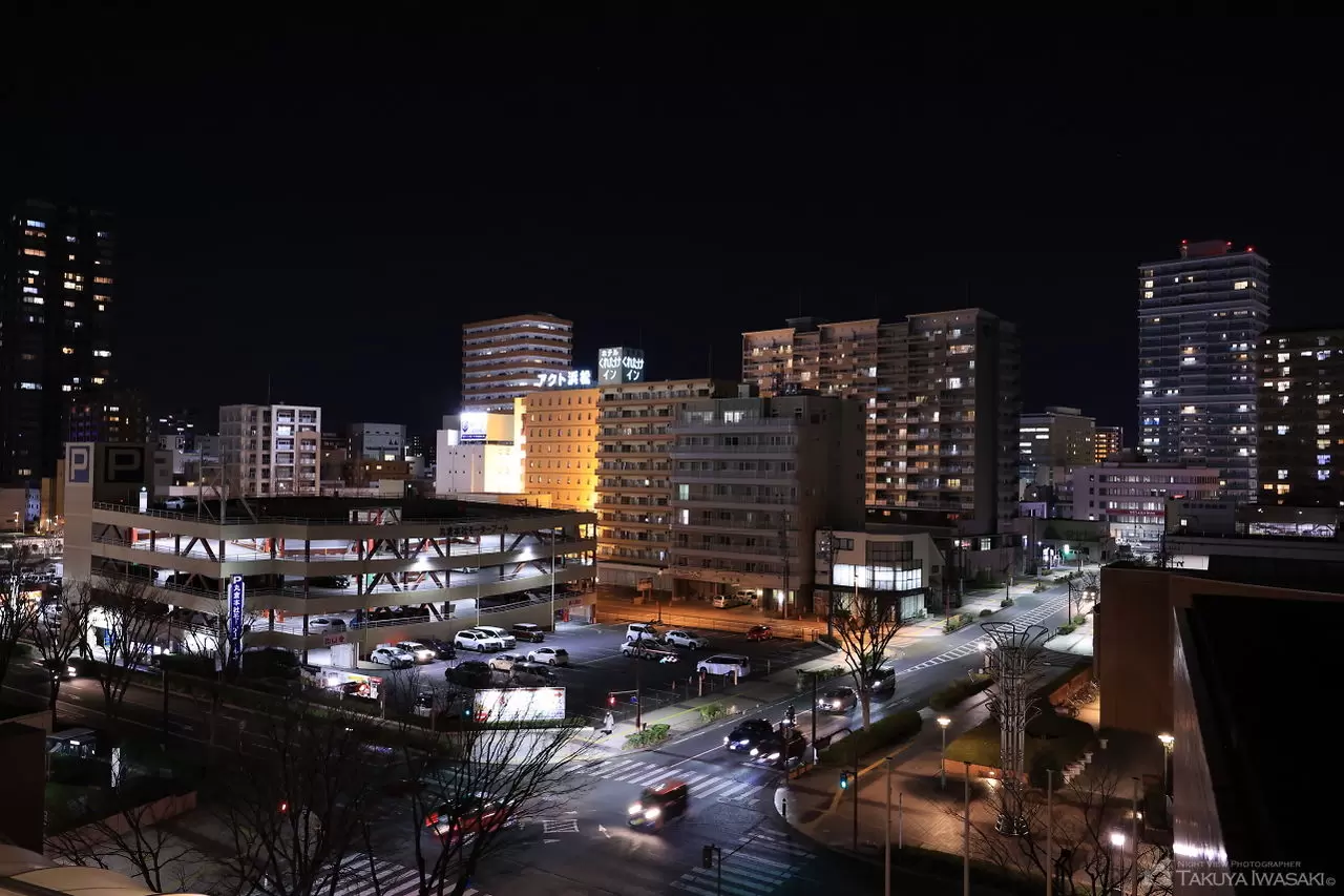 静岡県浜松市の都市風景アクト通りの夜景 写真素材 [ 7023812