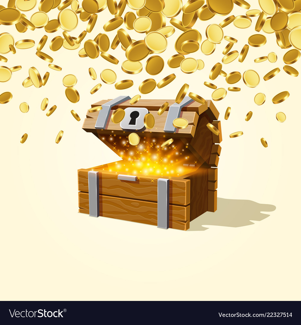 Open the chest Stock Vector